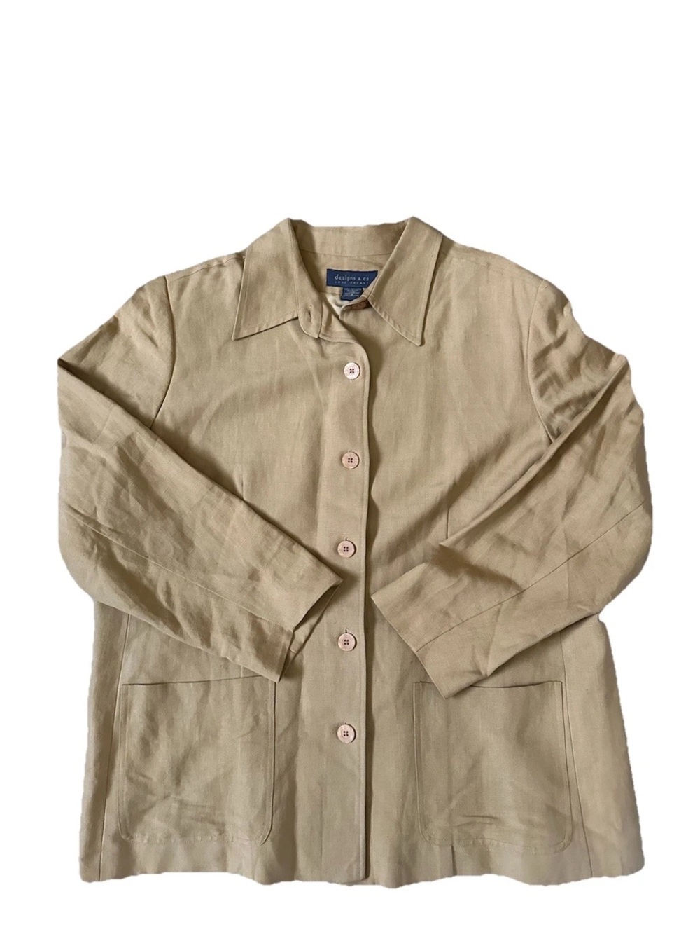 Lane Bryant Women's  Beige Blazer Jacket Size 18 Button Pockets